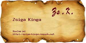 Zsiga Kinga névjegykártya